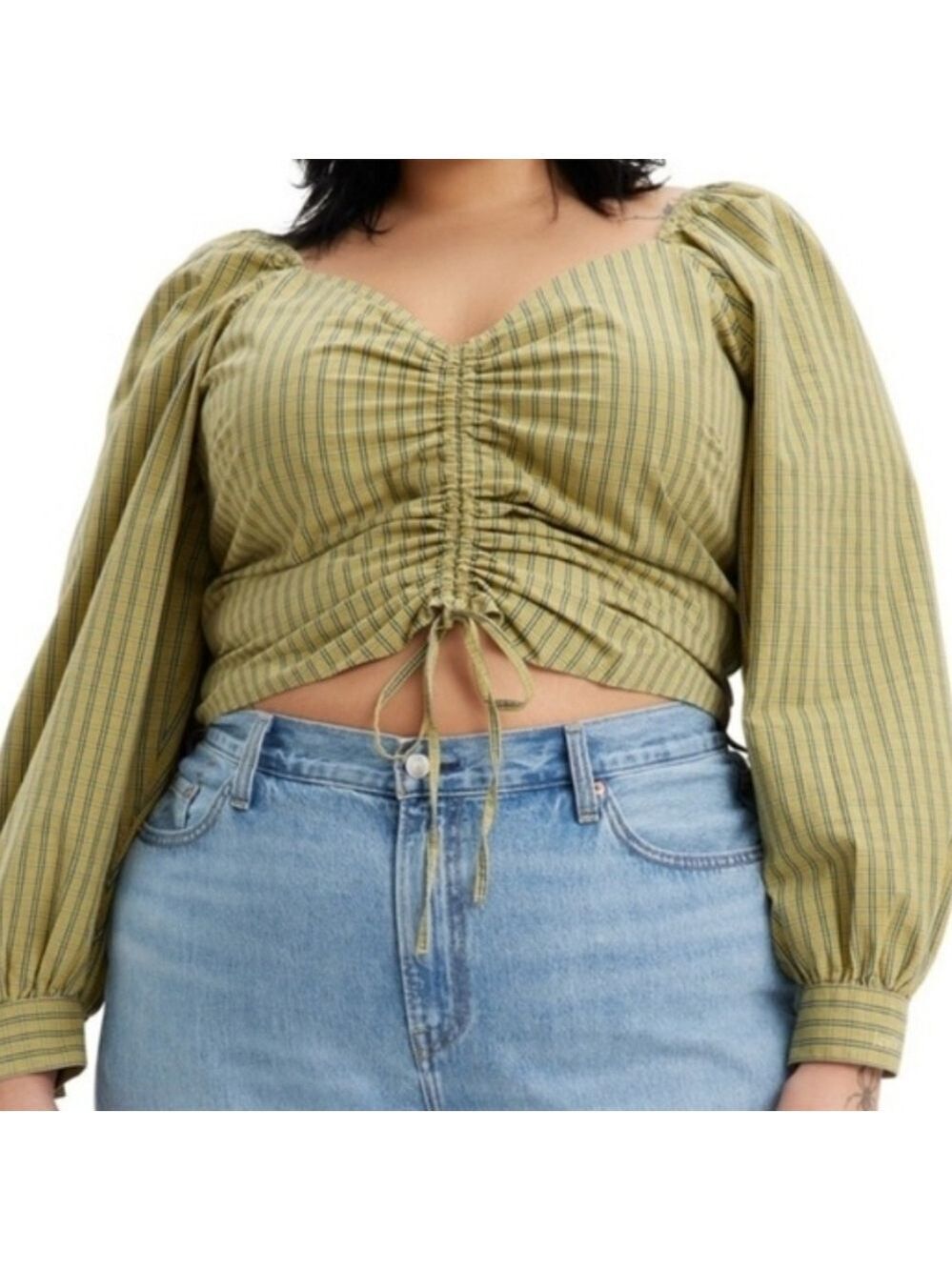 NWOT Levi's plaid peasant Bohemian blouse. Size 2X